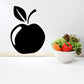 Thanksgiving apple wall decal, black vinyl apple silhouette with leaf