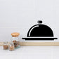 Thanksgiving covered platter decal: black cloche dome with tray base