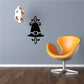 Pilgrim hat wall decal with black top hat and fleur-de-lis accents