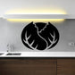 Thanksgiving lettuce decal: black circular design with leaf shapes
