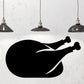 Black turkey roast wall decal silhouette with wing and tail shape