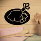 Black turkey leg decal with white outline
