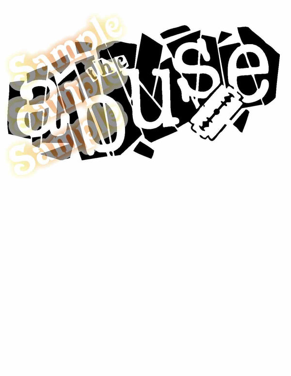 Black punk-style decal with graffiti lettering and crossed underline