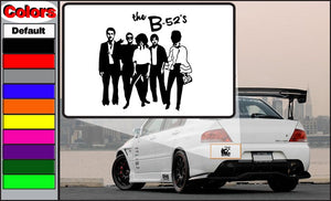 B-52s band logo decal with black silhouettes and the B-52s text on white