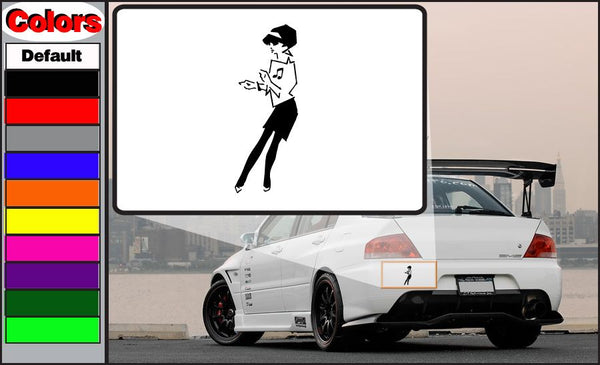 Beat Betty vinyl decal: black-and-white dancing woman silhouette