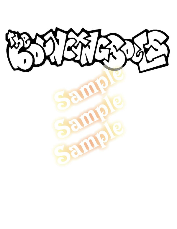 Black graffiti-style vinyl decal with stylized overlapping letter shapes