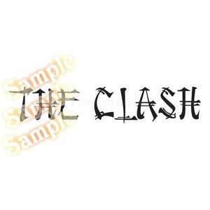 Black stylized text decal with 'CLASH' lettering