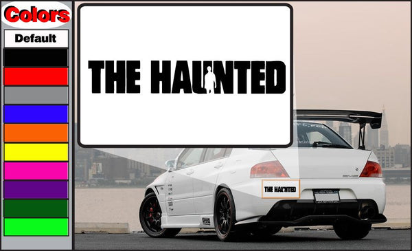 Haunted decal with bold black 'THE HAUNTED' lettering