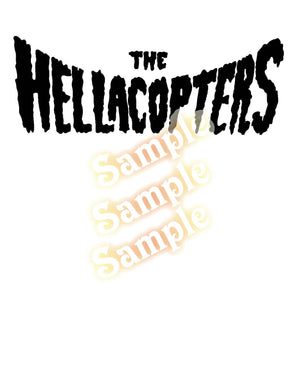 Black decal with bold 'THE HELLACOPTERS' graffiti-style lettering