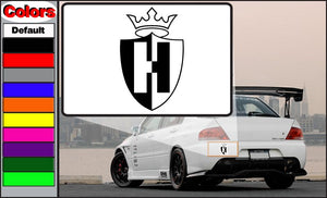 The Hives crest decal with crown and shield in black and white