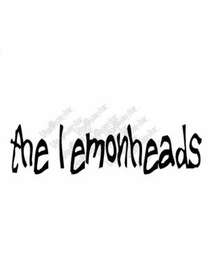 the lemon heads decal with black graffiti-style lettering