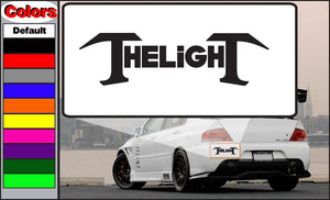 Light decal with bold black text and wing-like accents for car