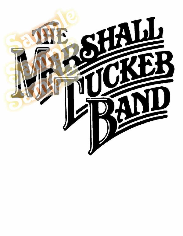 Band decal with stylized black-and-white lettering reading “SHALL BUCKT... BAND”