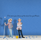 Children dress-up wall decal with quote and two kids holding wands
