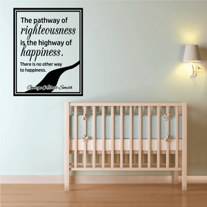 Framed quote wall decal with black border and script text, white background