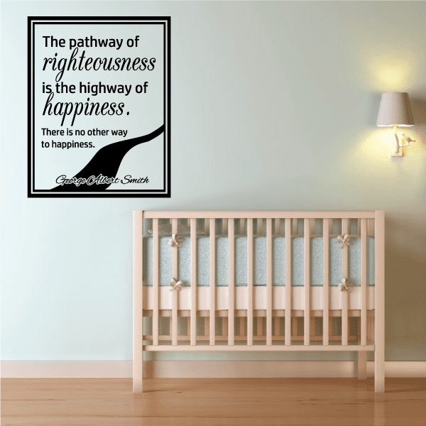 Framed quote wall decal with black border and script text, white background