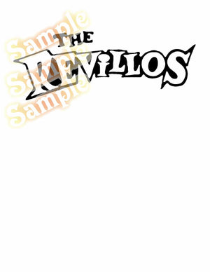 Black stylized band logo decal reading The Revillos