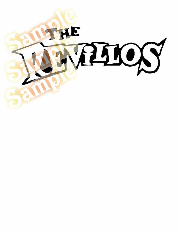 Black stylized band logo decal reading The Revillos
