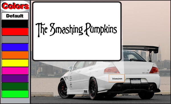 Custom text decal with 'The Smashing Pumpkins' lettering
