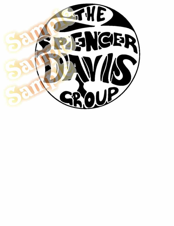 Black circular decal with white The Spencer Davis Group text