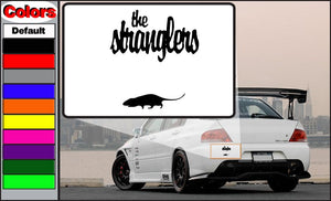 Black text and panther silhouette car decal, rectangular white background