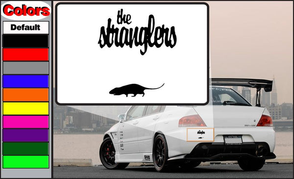 Black text and panther silhouette car decal, rectangular white background