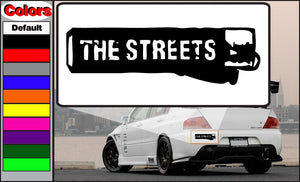 Black 'THE STREETS' car decal with vehicle silhouette