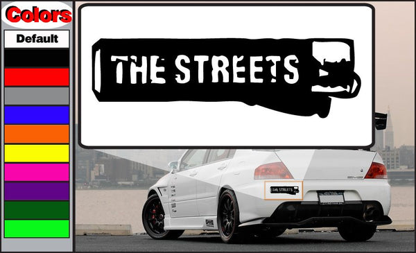Black 'THE STREETS' car decal with vehicle silhouette