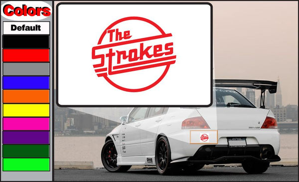 Red The Strokes circular decal logo on white background