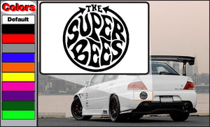 Super Bees decal: black circular logo with stylized “The Super Bees” text