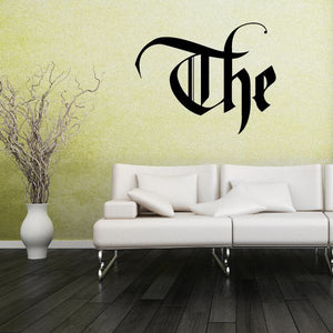 Black gothic-style wall decal word lettering
