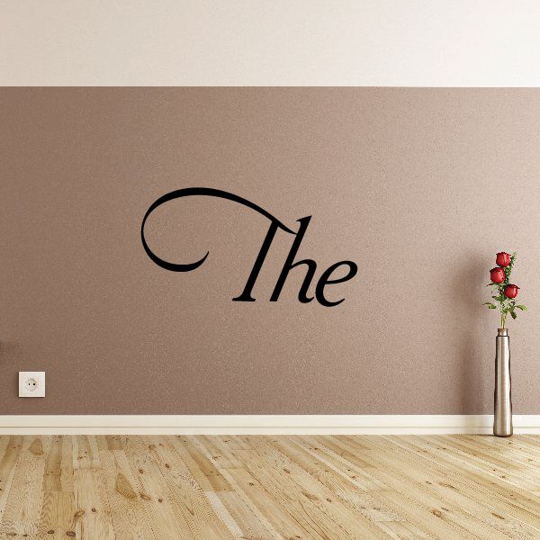 Vinyl wall decal reading "The" with stylized flourish
