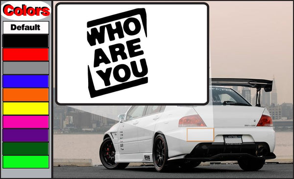 The Who Are You decal with black logo text on white background