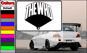 Black The Who logo decal with bold white lettering