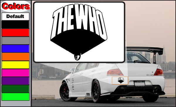 Black The Who logo decal with bold white lettering