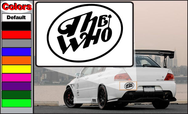 Round The Who logo decal, black on white