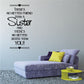 Wall decal text: 'There's no better friend than a Sister' and 'no better sister than you!'