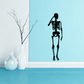 Thinking skeleton wall decal, black skeleton silhouette with raised hand and chin