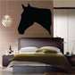 Black horse head silhouette wall decal, single figure