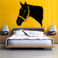 Black thoroughbred horse head with bridle wall decal