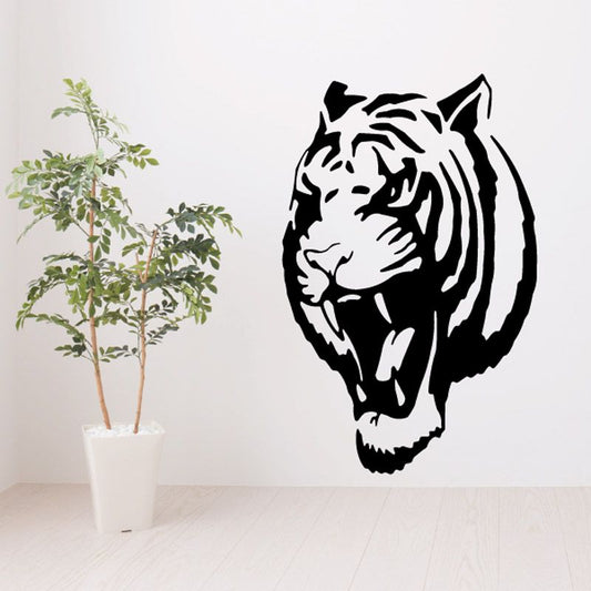 Image of Threatening Tiger Head Decal