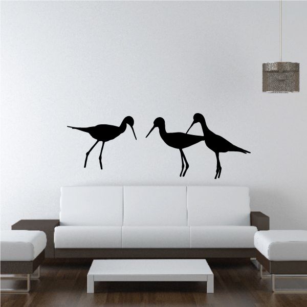 Image of Three Shore Birds Socializing Decal