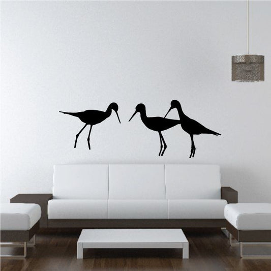 Image of Three Shore Birds Socializing Decal