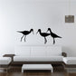 Shore birds wall decal with three black silhouetted birds facing right