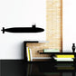 Submarine wall decal, black silhouette with conning tower