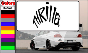 Graffiti-style black band decal with bold stylized lettering on white backing