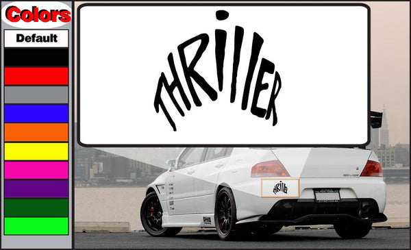 Graffiti-style black band decal with bold stylized lettering on white backing