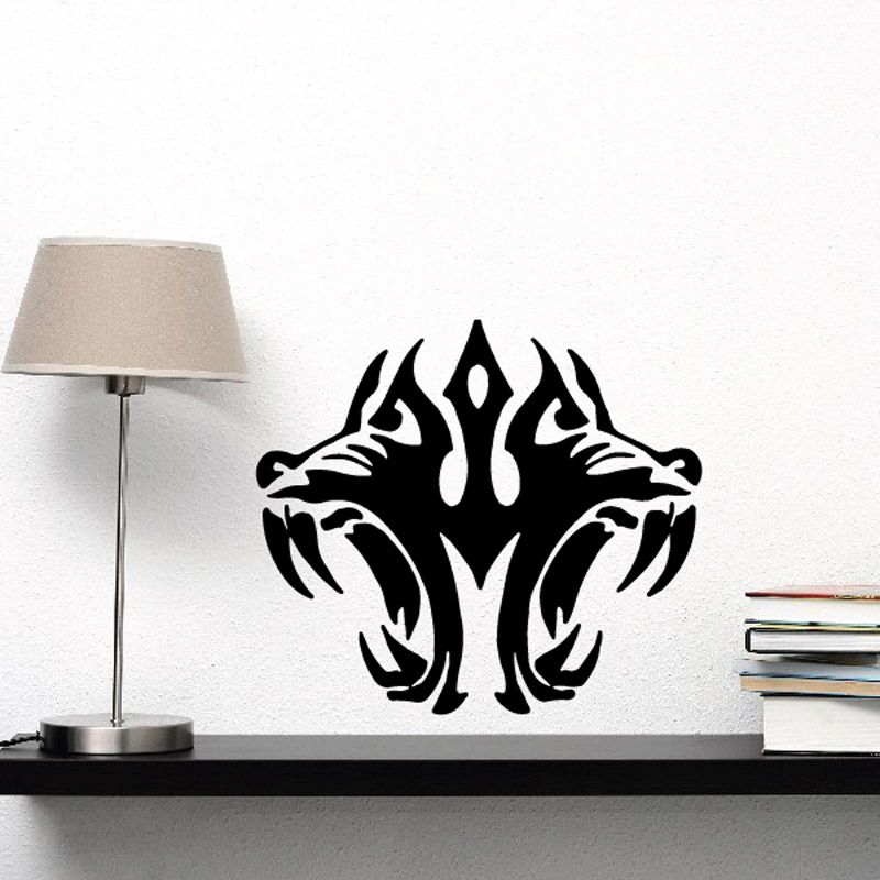 Image of Tiger Big Teeth Double Head Decal