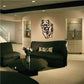 Tiger charging forward wall decal, black outline