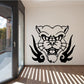 Black tiger head decal with wings, bold outlined graphic.